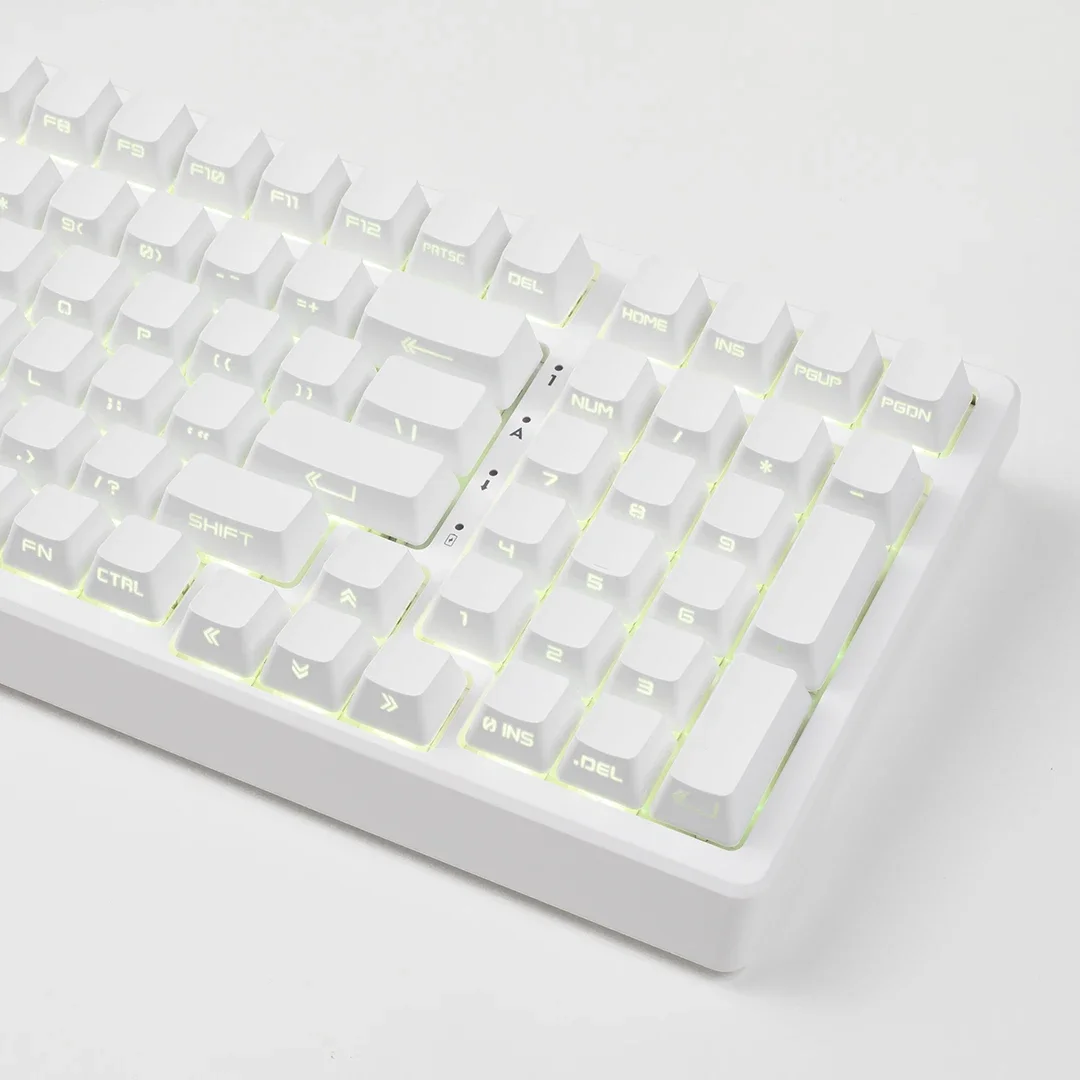 Pure white side engraved transparent keycap OEM high pure black two-color molding PBT 64/68/84/87/98/104
Pure white side engraved transparent keycap OEM high pure black two-color molding PBT 64/68/84/87/98/104