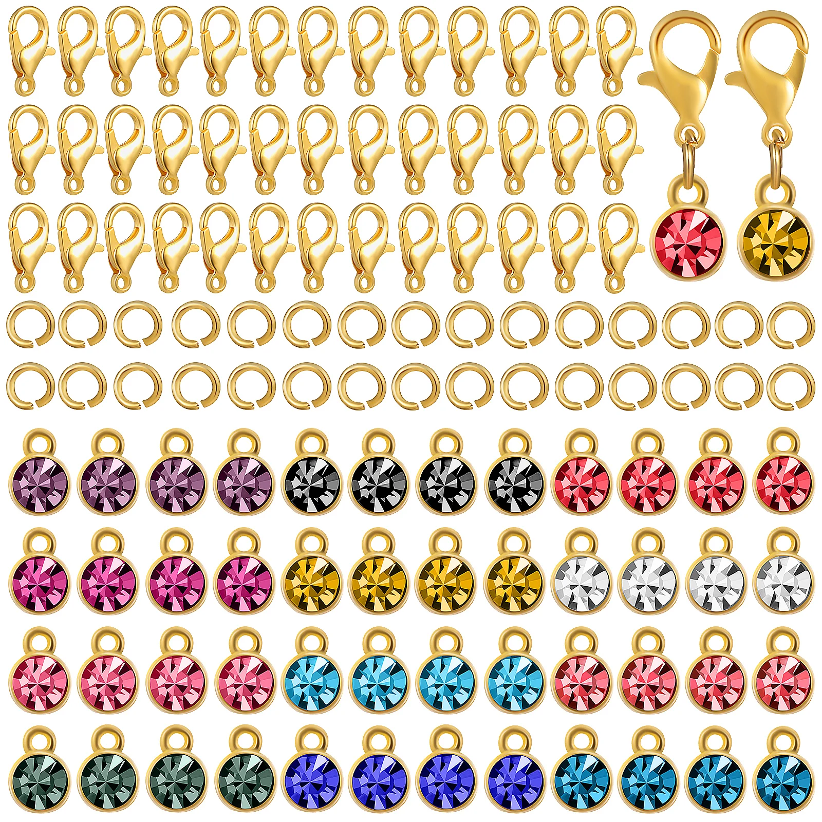 48 pcs Colored Diamond Pendant Charms Birth Stone Studded Jewelry Making Bracelet Necklace Earring Accessories Diy Projects
48 pcs Colored Diamond Pendant Charms Birth Stone Studded Jewelry Making Bracelet Necklace Earring Accessories Diy Projects