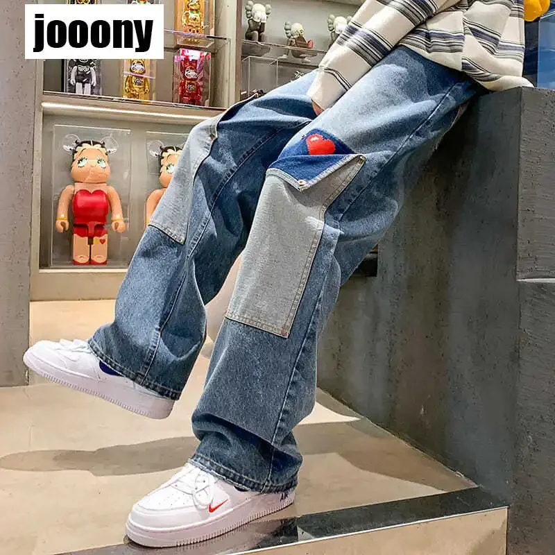 Men Jeans Patchwork Multi-Pocket Couple Denim Pants Beggar Style cargo pants High Street Casual Male Streetwear
Men Jeans Patchwork Multi-Pocket Couple Denim Pants Beggar Style cargo pants High Street Casual Male Streetwear