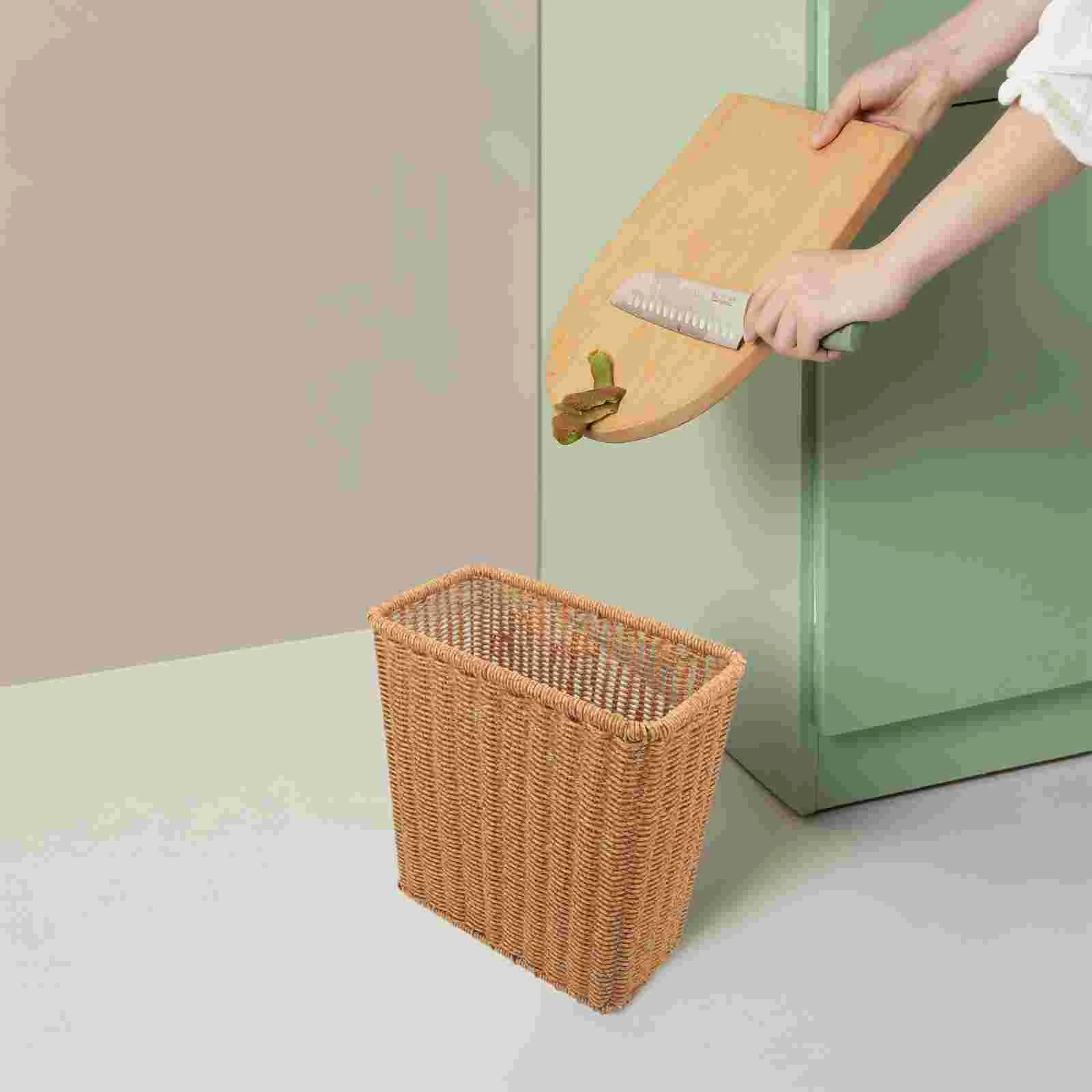 Woven Trash Can Pastoral Style Basket Simulation Baskets Storage Fruit Wastepaper Sundries Organizer Cans
Woven Trash Can Pastoral Style Basket Simulation Baskets Storage Fruit Wastepaper Sundries Organizer Cans
