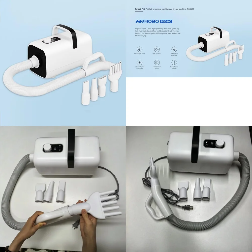 4in1 Dog Dryer with Adjustable Hot and Warm Temperature Control Pet Blower for Cats and Dogs Grooming Tool with Different
4in1 Dog Dryer with Adjustable Hot and Warm Temperature Control Pet Blower for Cats and Dogs Grooming Tool with Different