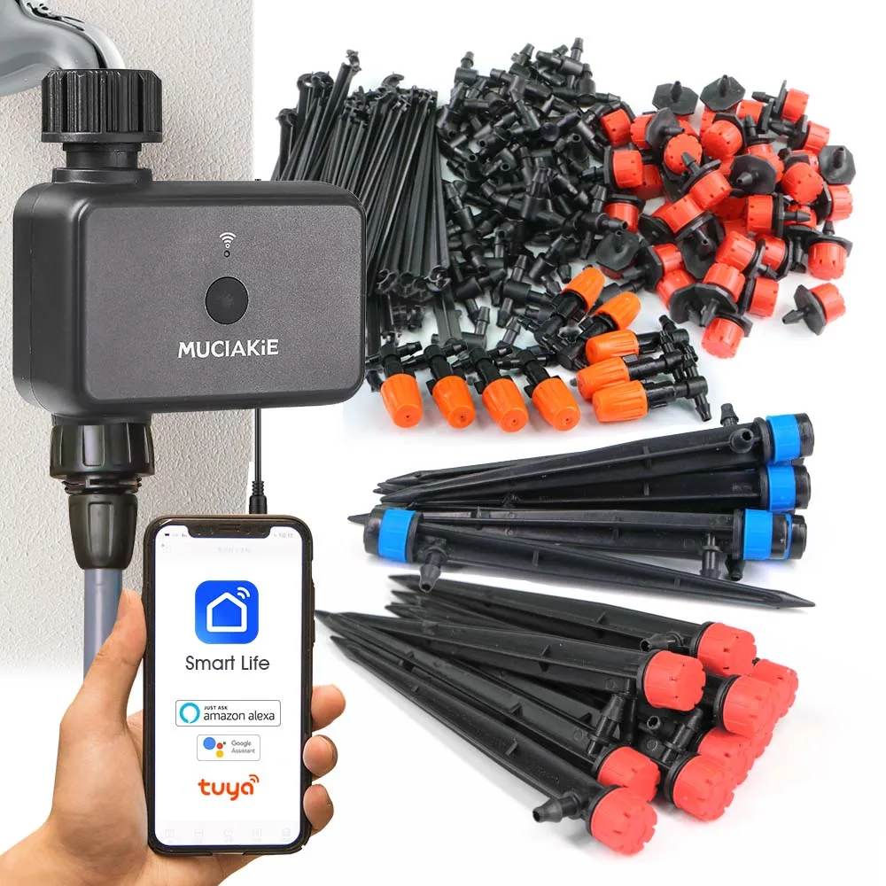 Gardening WiFi Dual Band Intelligent Irrigation Timer Kit 1/4'' Hose Atomizing Spray Head Applied Remote Watering Control System
Gardening WiFi Dual Band Intelligent Irrigation Timer Kit 1/4'' Hose Atomizing Spray Head Applied Remote Watering Control System