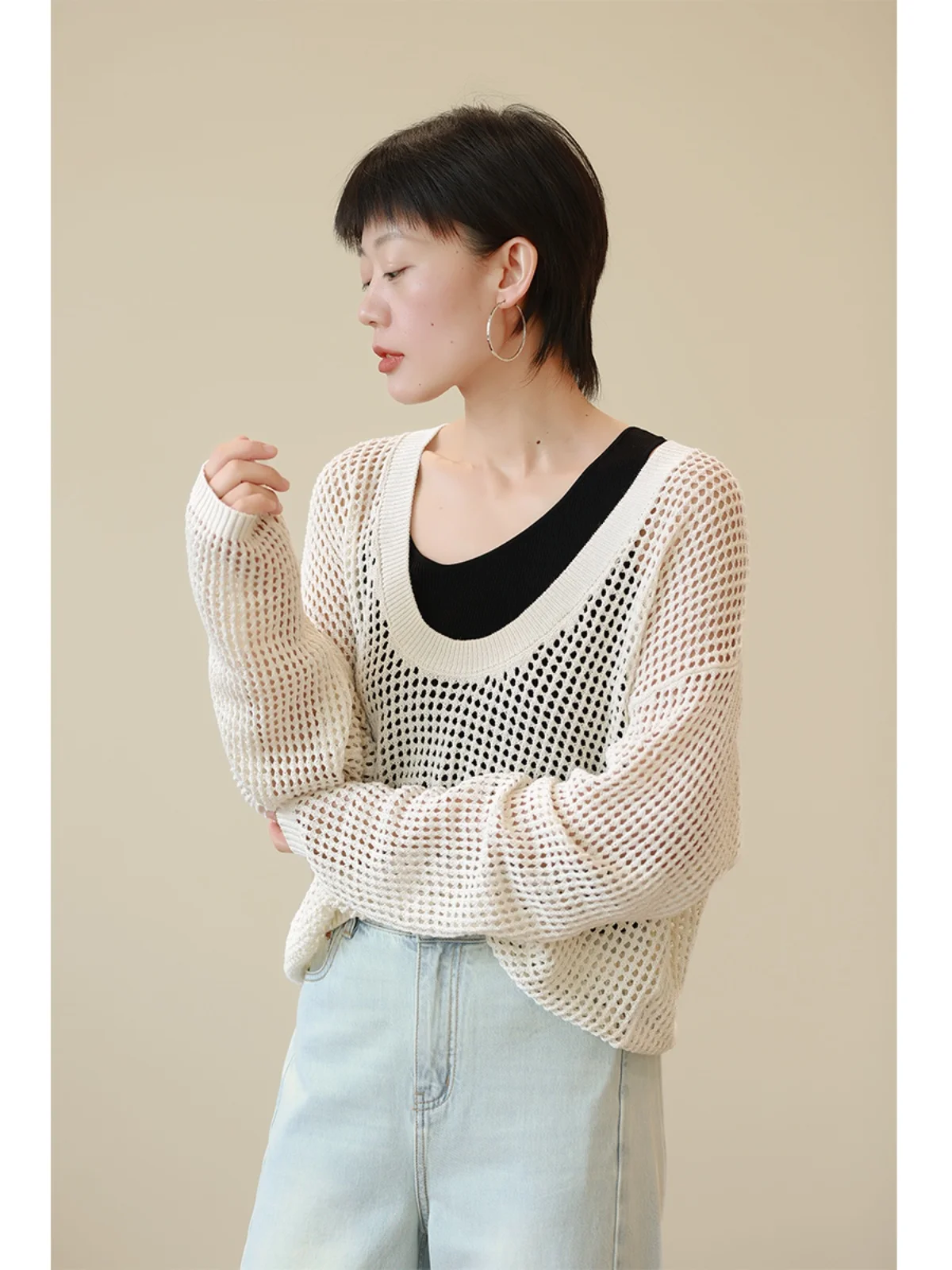 Ladies Loose Fit round Ne Knitted Hollow out Cotton Blend T-irt Spring Summer New Sle Casual Comfortable Paper Cotton K...
Ladies Loose Fit round Ne Knitted Hollow out Cotton Blend T-irt Spring Summer New Sle Casual Comfortable Paper Cotton K...