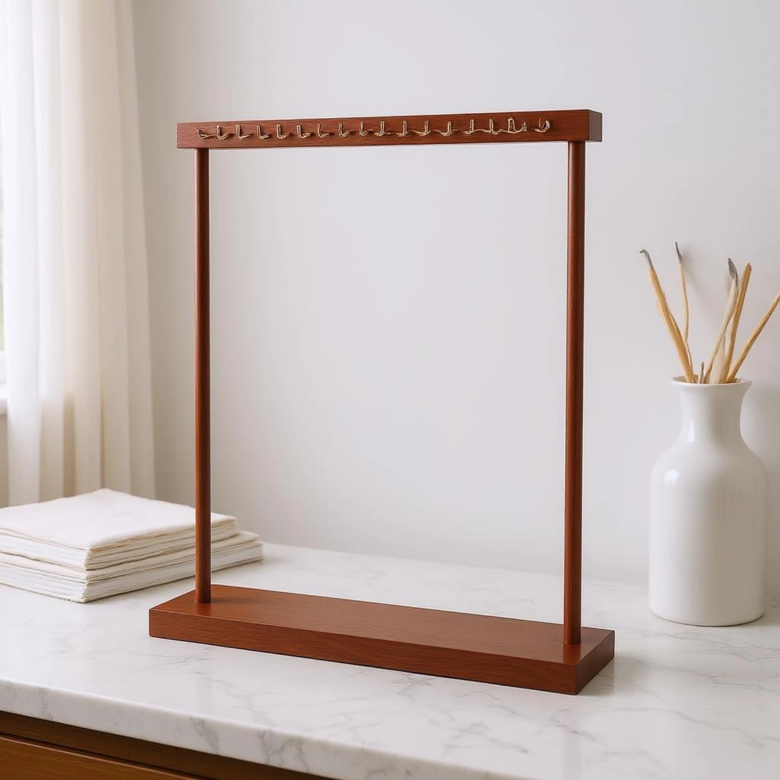 Wood Necklace Display Rack Space-Saving Desktop Necklace Holder Jewelry Hanger Stand Rustic Style Necklace Accessory Holder Rack
Wood Necklace Display Rack Space-Saving Desktop Necklace Holder Jewelry Hanger Stand Rustic Style Necklace Accessory Holder Rack