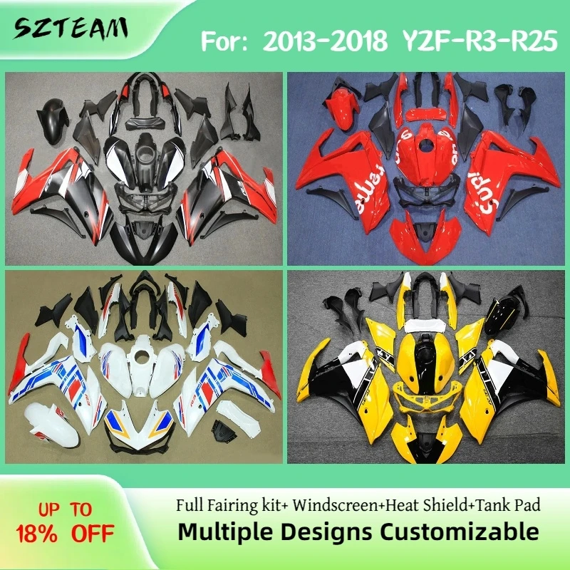 Full Fairing Kit for YAMAHA YZF-R3 R25 2013-2018 Fuel Tank Accessories ABS Plastic Motorcycle Fairings YZFR25 R3 13-18 Pro
Full Fairing Kit for YAMAHA YZF-R3 R25 2013-2018 Fuel Tank Accessories ABS Plastic Motorcycle Fairings YZFR25 R3 13-18 Pro