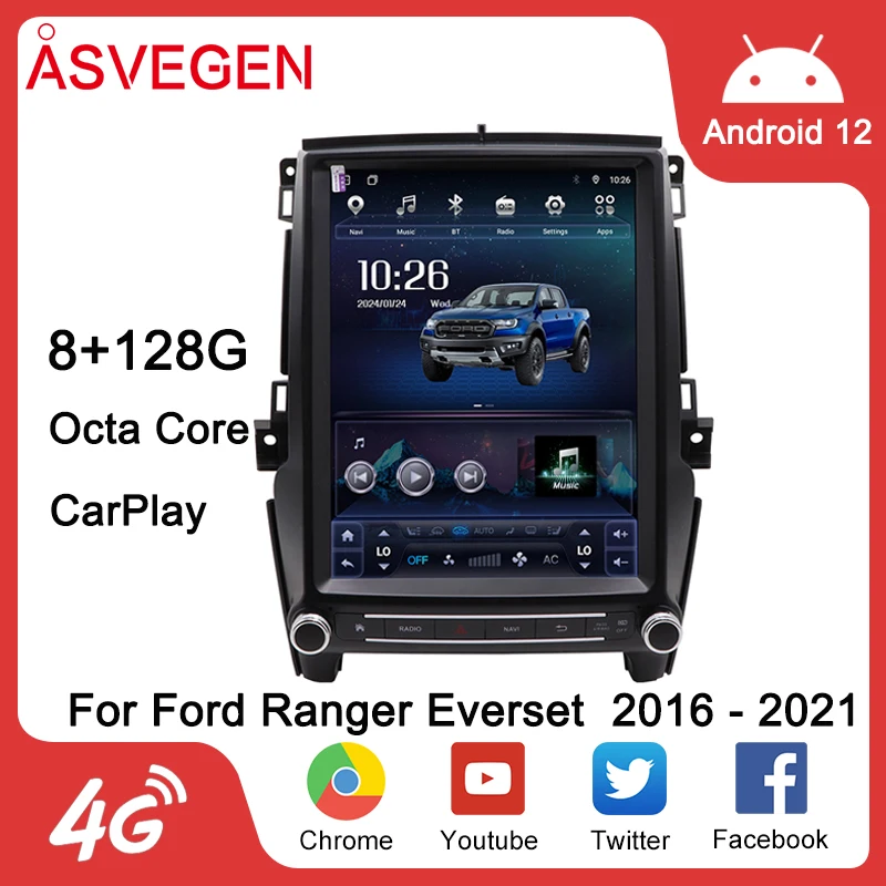 12.1" Android 12 Car Radio For Ford Ranger Everset F550 2016 - 2021Tesla Multimedia CarPlayer WIFI Audio Stereo Headunit Screen
12.1" Android 12 Car Radio For Ford Ranger Everset F550 2016 - 2021Tesla Multimedia CarPlayer WIFI Audio Stereo Headunit Screen
