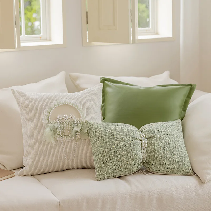 Ins Чехол для подушки зеленый свежий тон и абрикосовые блестки декоративная наволочка Декор для дивана
Ins Чехол для подушки зеленый свежий тон и абрикосовые блестки декоративная наволочка Декор для дивана