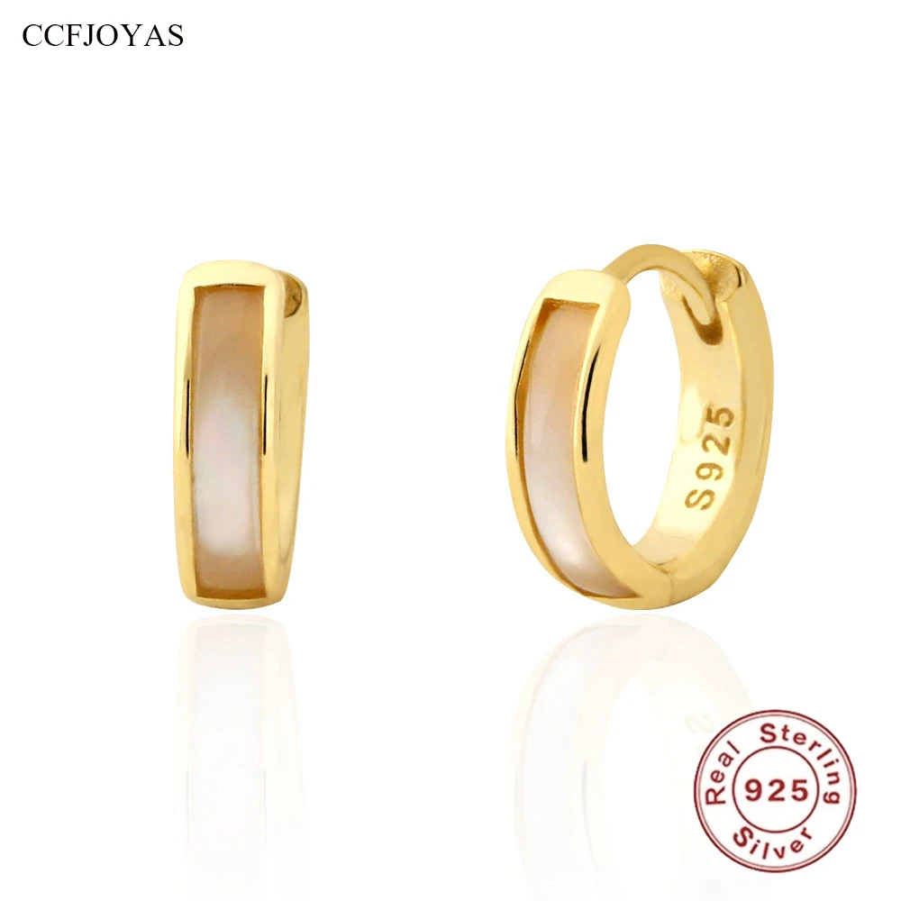 CCFJOYAS 10mm 925 Sterling Silver Natural Fritillary Hoop Earrings European and American Light Luxury 18K Gold Plated Earrings
CCFJOYAS 10mm 925 Sterling Silver Natural Fritillary Hoop Earrings European and American Light Luxury 18K Gold Plated Earrings