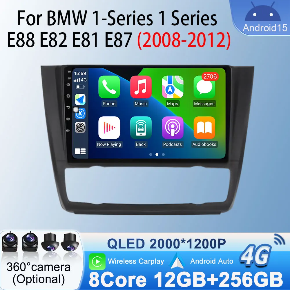 GPS Navigation Android 15 for BMW 1-Series 1 Series E88 E82 E81 E87 2008-2012 Car Radio Video BT Multimedia Player Audio CarPlay
GPS Navigation Android 15 for BMW 1-Series 1 Series E88 E82 E81 E87 2008-2012 Car Radio Video BT Multimedia Player Audio CarPlay