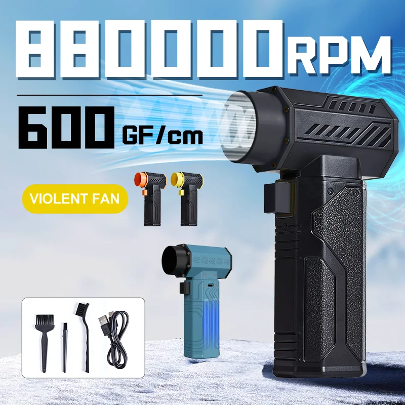 880000RPM Turbo Fan Jet Powerful Air Blower 10000mAh 600g Thrust 70m/s Wind Brushless Duster, vacuum leaf Removal Dryer for car
880000RPM Turbo Fan Jet Powerful Air Blower 10000mAh 600g Thrust 70m/s Wind Brushless Duster, vacuum leaf Removal Dryer for car