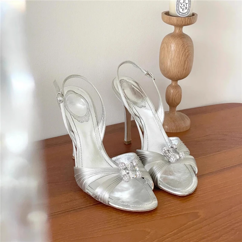 Новые летние сандалии с открытым носком и стразами, женская верхняя одежда с пряжкой, банкетное платье на тонком высоком каблуке, женская обувь 
Новые летние сандалии с открытым носком и стразами, женская верхняя одежда с пряжкой, банкетное платье на тонком высоком каблуке, женская обувь