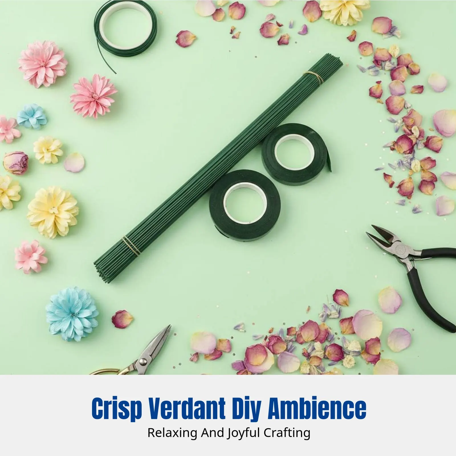 Floral Stem Wire, Green Tape Wrapped, Flexible Iron Wire for DIY Flower Arrangement Support and Handcrafts
Floral Stem Wire, Green Tape Wrapped, Flexible Iron Wire for DIY Flower Arrangement Support and Handcrafts