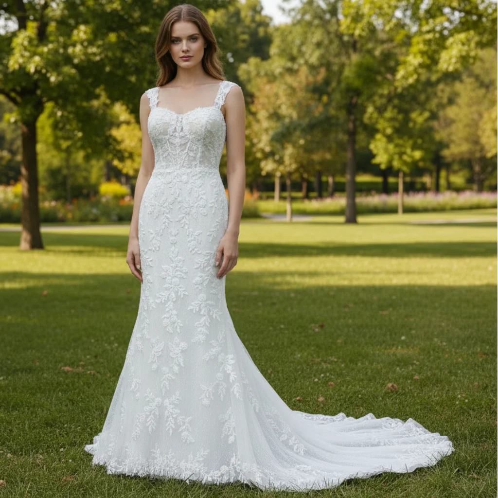 Rosymae Elegant Mermaid Wedding Dress Lace Sheer Bodice Long Sleeve Wedding Gown فساتين الزفاف والعروس
Rosymae Elegant Mermaid Wedding Dress Lace Sheer Bodice Long Sleeve Wedding Gown فساتين الزفاف والعروس