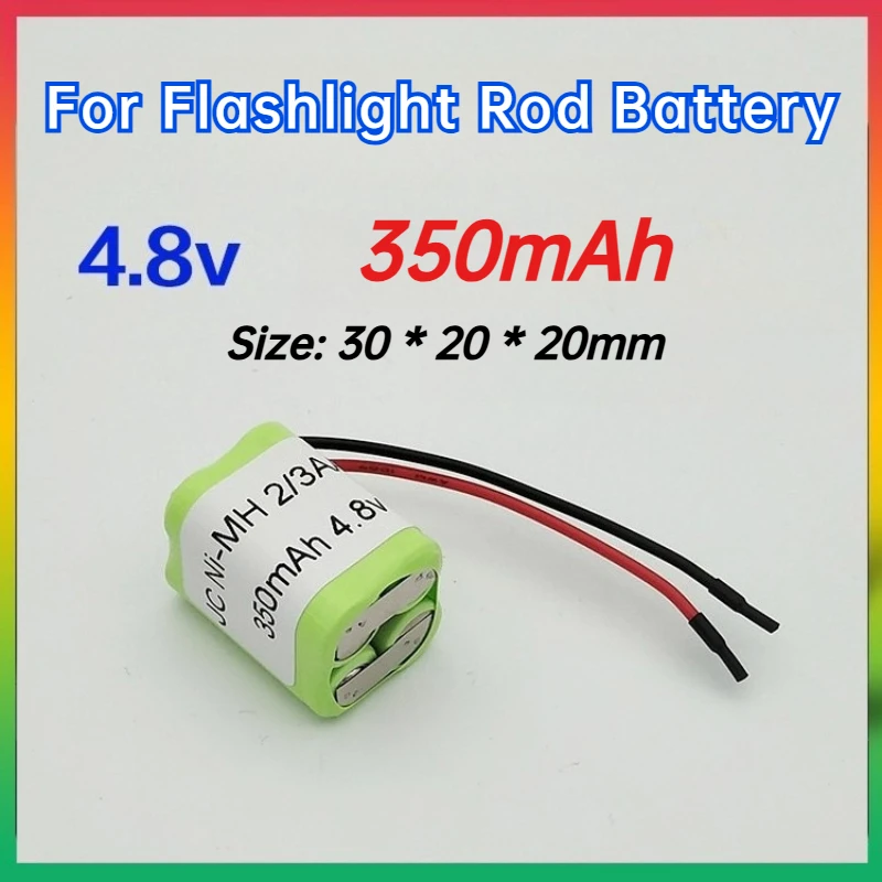 4.8V 350mAh Large Capacity Lithium Battery for Flashlight Rod Battery Rechargeable Battery Pack 2/3AAA
4.8V 350mAh Large Capacity Lithium Battery for Flashlight Rod Battery Rechargeable Battery Pack 2/3AAA