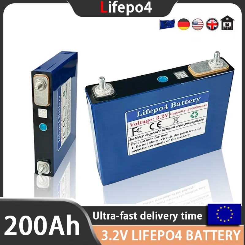 New rechargeable LifePO4 lithium iron phosphate battery grade A 3.2V 200AH,solar powered RV camping vehicle Golf Carts UPS Motor
New rechargeable LifePO4 lithium iron phosphate battery grade A 3.2V 200AH,solar powered RV camping vehicle Golf Carts UPS Motor