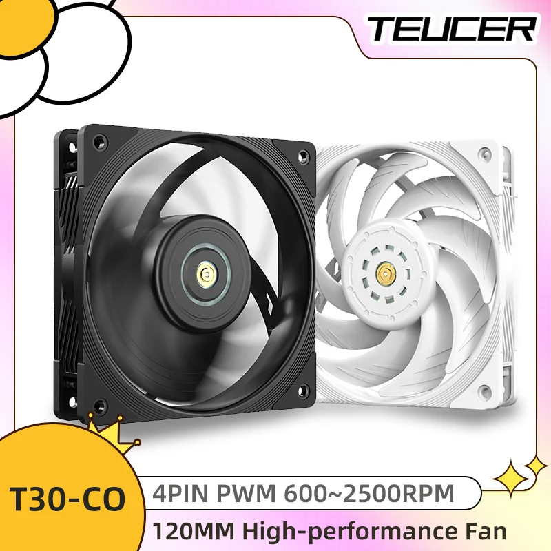 TEUCER T30-CO 120 мм вентилятор корпуса ПК 4PIN PWM 600 ~ 2500 об/мин 91CFM малошумящий игровой вентилятор с двухсторонней амортизирующей подкладкой для геймера 
TEUCER T30-CO 120 мм вентилятор корпуса ПК 4PIN PWM 600 ~ 2500 об/мин 91CFM малошумящий игровой вентилятор с двухсторонней амортизирующей подкладкой для геймера