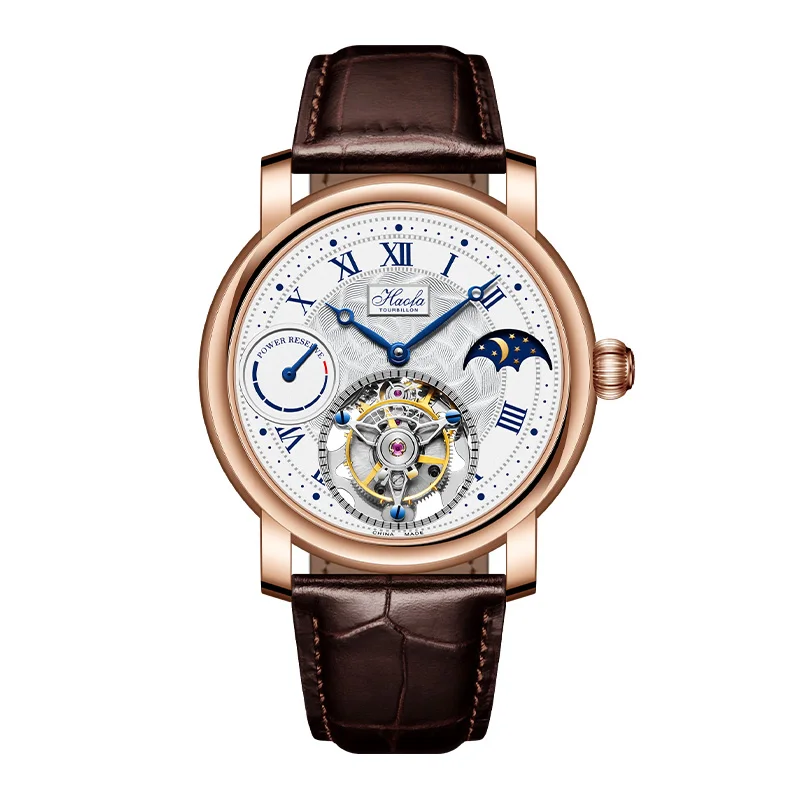 Haofa Manual Tourbillon Mechanical Men's Watch Moon Phase Hollow Sapphire Mechanical Watches For Men 80 Hours Power Reserve 1016
Haofa Manual Tourbillon Mechanical Men's Watch Moon Phase Hollow Sapphire Mechanical Watches For Men 80 Hours Power Reserve 1016