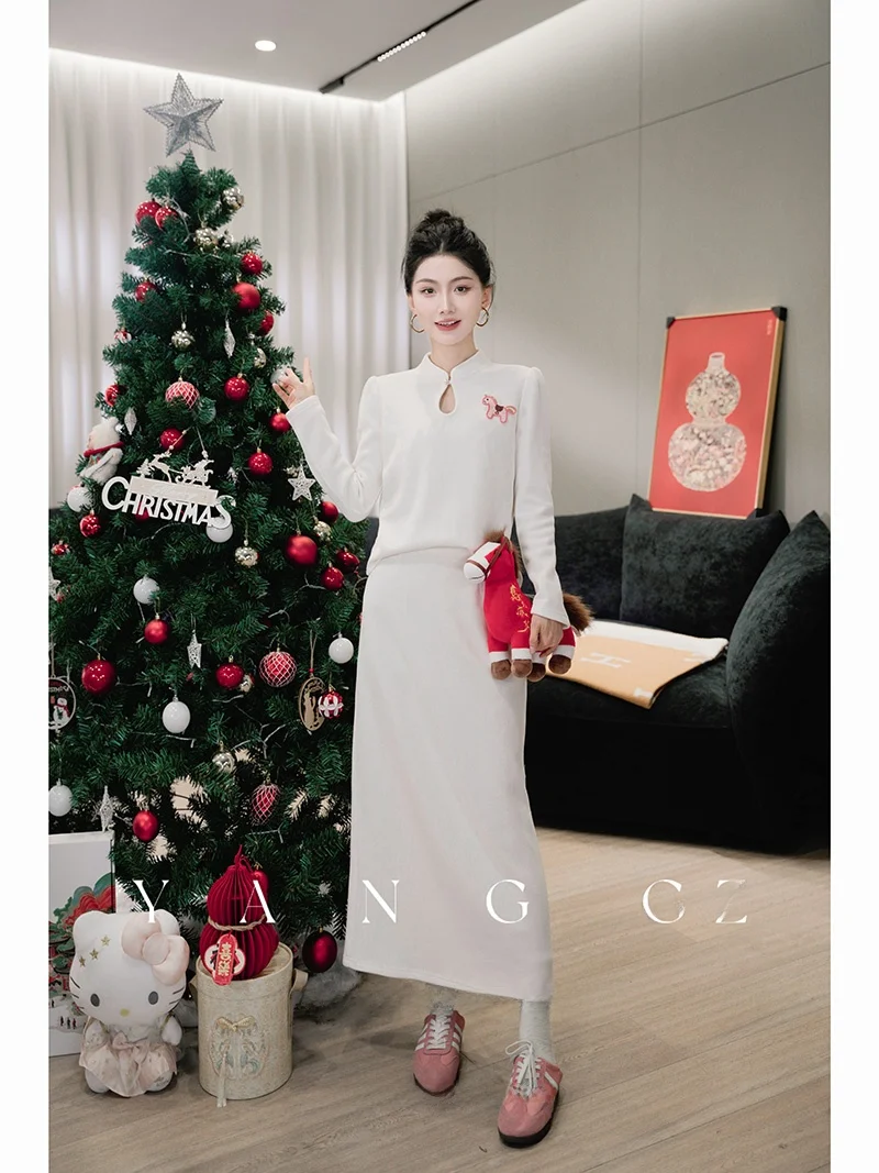 New Chinese Sle Small Stand Collar Women's Top Bot Ensemble Yang GZ f Skirt Set for Autumn Winter Faionable
New Chinese Sle Small Stand Collar Women's Top Bot Ensemble Yang GZ f Skirt Set for Autumn Winter Faionable