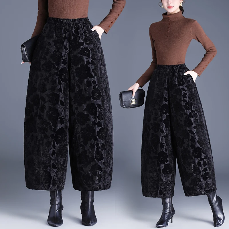 Женские брюки-шаровары больших размеров, осенне-зимние, новые, широкие, хлопковые, теплые, повседневные, с высокой талией, расклешенные, длиной 7/8
Женские брюки-шаровары больших размеров, осенне-зимние, новые, широкие, хлопковые, теплые, повседневные, с высокой талией, расклешенные, длиной 7/8