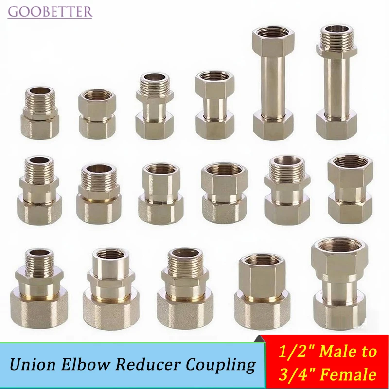 1/2" Male to 3/4" Female x 1" Female Union Elbow Reducer Coupling, Nickel Plated Brass Fitting for Water Heizer Pipe
1/2" Male to 3/4" Female x 1" Female Union Elbow Reducer Coupling, Nickel Plated Brass Fitting for Water Heizer Pipe