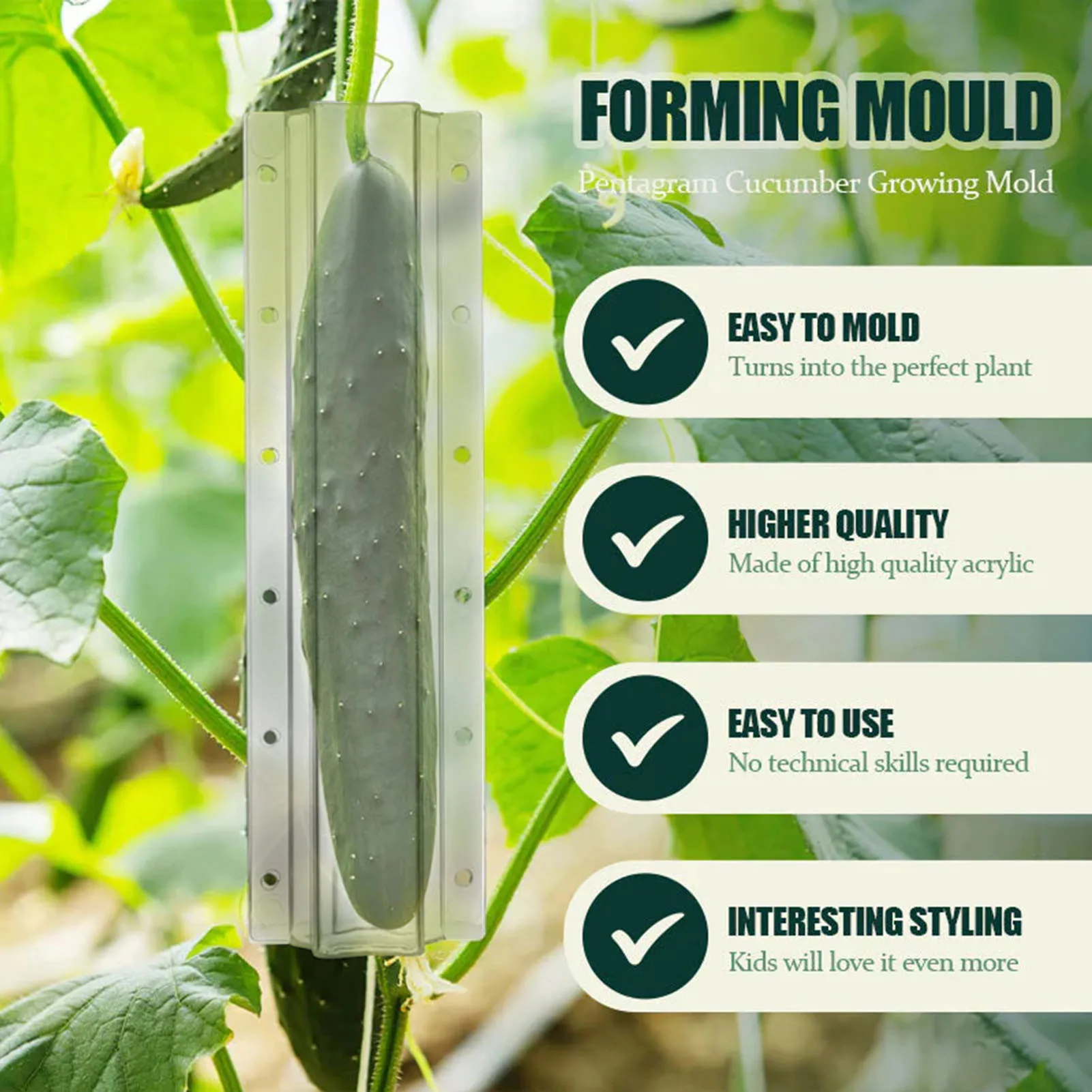 Cucumber Growing Mould Vegetable cultivation mold Forming Transparent Molds Suitable for Garden Yard Backyard
Cucumber Growing Mould Vegetable cultivation mold Forming Transparent Molds Suitable for Garden Yard Backyard