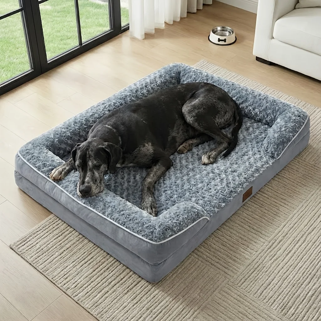 Washable Dog Bed for Large Dogs, Bolster Sofa with Lining & Non-Slip Bottom, Orthopedic Egg Foam Dog Couch with Three-Sided Support for Comfortable Sleep, Durable Pet Bed for Large Breeds
Washable Dog Bed for Large Dogs, Bolster Sofa with Lining & Non-Slip Bottom, Orthopedic Egg Foam Dog Couch with Three-Sided Support for Comfortable Sleep, Durable Pet Bed for Large Breeds