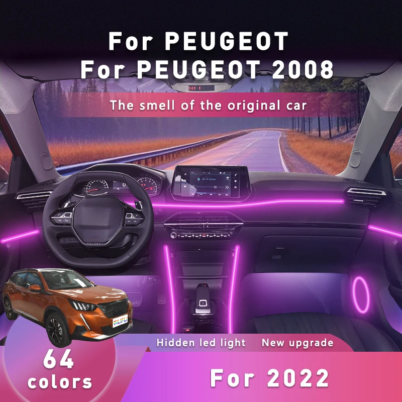 For The PEUGEOT 2008 For 2020 64 RGB Car Ambient Light Bluetooth Controlled Car Interior Lights Strip DIY Car Interior LED Strip
For The PEUGEOT 2008 For 2020 64 RGB Car Ambient Light Bluetooth Controlled Car Interior Lights Strip DIY Car Interior LED Strip
