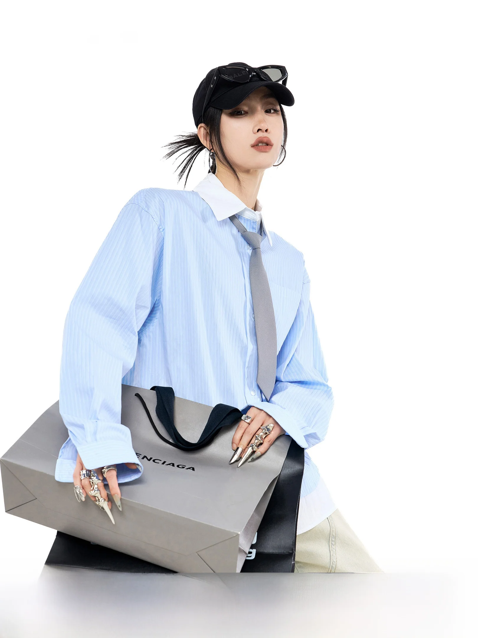 ICH MODE American Sle Blue Striped Casual irt Women's Long Sve Spring New Loose Fit Outerwear Versatile Lightweight Co...
ICH MODE American Sle Blue Striped Casual irt Women's Long Sve Spring New Loose Fit Outerwear Versatile Lightweight Co...