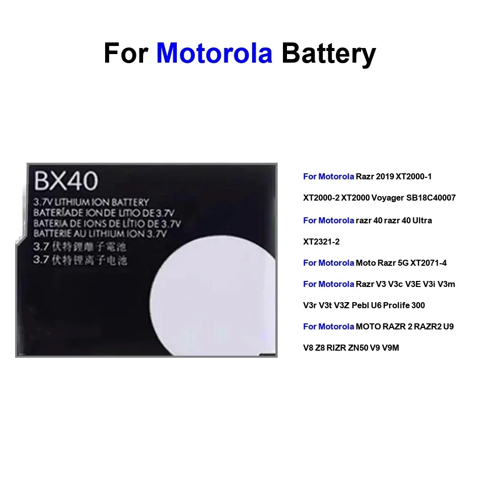 KV30 KV40 For Motorola Moto Razr V3 2 XT2000-1 XT2000-2 XT2000 Voyager Sb18c40007 40 XT2321-2 XT2071-4 2019 Ultra 5G Pro Battery
KV30 KV40 For Motorola Moto Razr V3 2 XT2000-1 XT2000-2 XT2000 Voyager Sb18c40007 40 XT2321-2 XT2071-4 2019 Ultra 5G Pro Battery