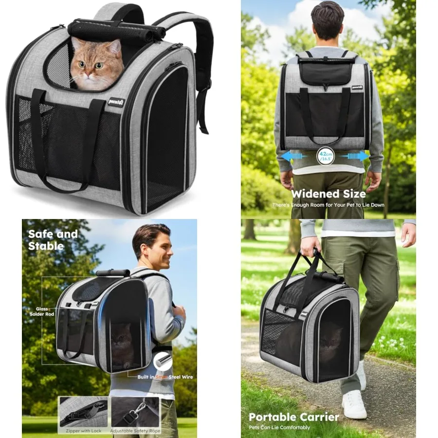 Cat Backpack with Widened Interior Space, Upgraded Dog Backpack Carrier with Various Ways to Carry, Pet Backpack with Breathabl
Cat Backpack with Widened Interior Space, Upgraded Dog Backpack Carrier with Various Ways to Carry, Pet Backpack with Breathabl
