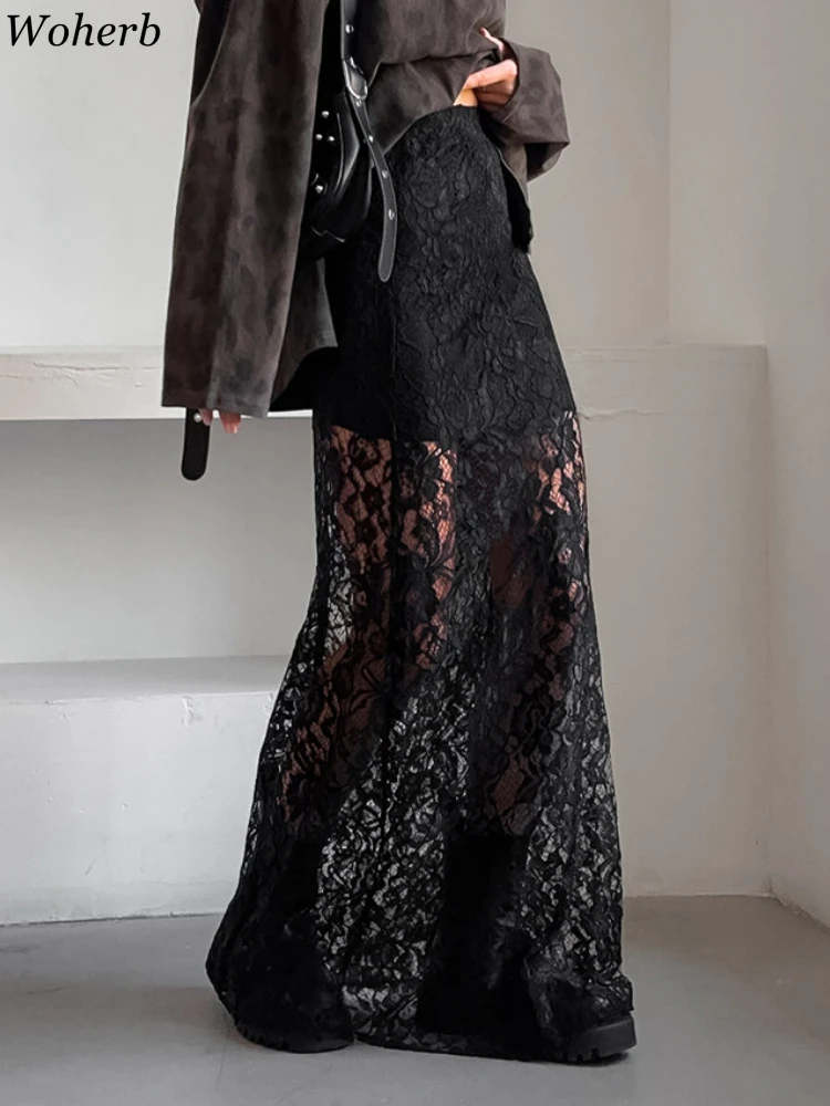Korean Saia Fashion Skirt Women's Clothing 2025 Faldas Mujer De Moda High Waist Lace Jupe Lace Hollow Out Flower Sexy Skirts
Korean Saia Fashion Skirt Women's Clothing 2025 Faldas Mujer De Moda High Waist Lace Jupe Lace Hollow Out Flower Sexy Skirts