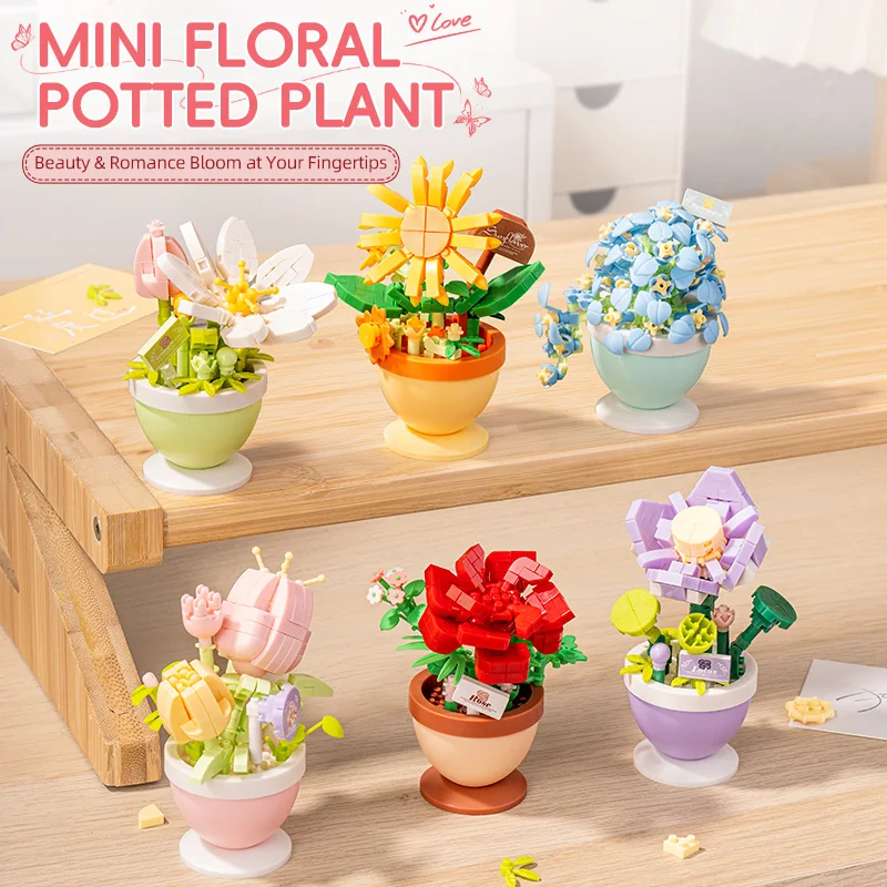 DIY Mini Flower Pot Building Blocks Sunflower Plants Romantic Bouquet Blocks Educational Kids Toys for Home Decor Girl Gift
DIY Mini Flower Pot Building Blocks Sunflower Plants Romantic Bouquet Blocks Educational Kids Toys for Home Decor Girl Gift
