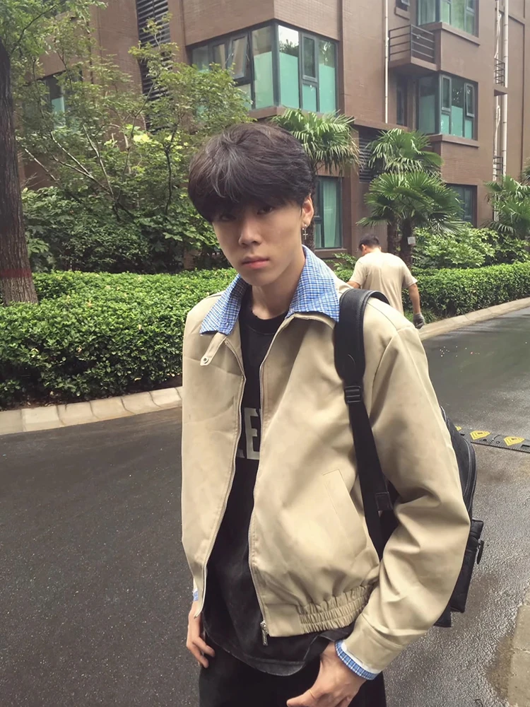Khaki Plaid Collar Pilot Jaet Men's Autumn American Trendy Brand Baseball Sle Casual Workwear Outerwear
Khaki Plaid Collar Pilot Jaet Men's Autumn American Trendy Brand Baseball Sle Casual Workwear Outerwear