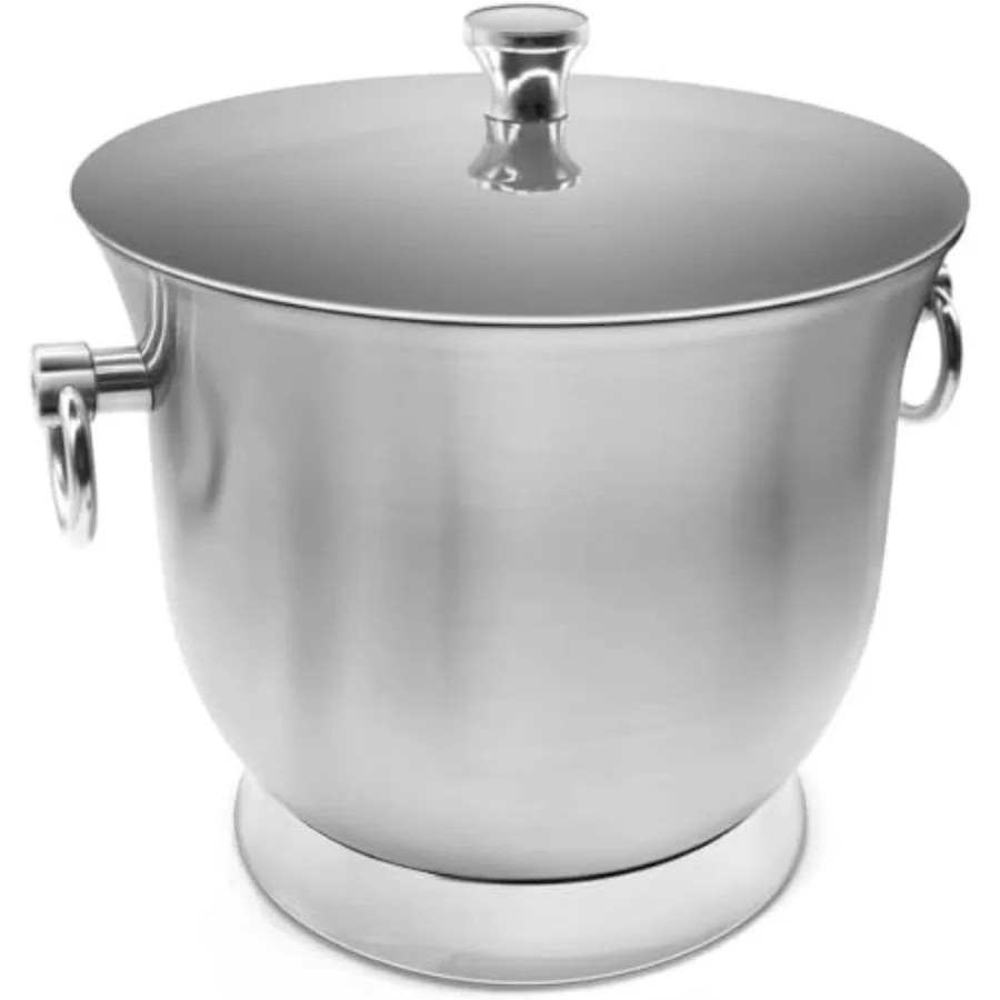 Insulated Ice Bucket, 3.3 L, Double Walled 18/8 Stainless Steel Ice Bucket with Ice Tongs and Lid
Insulated Ice Bucket, 3.3 L, Double Walled 18/8 Stainless Steel Ice Bucket with Ice Tongs and Lid