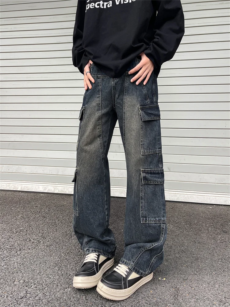 Men's Workwear Jeans Heavy Du Straight Leg Casual Trousers Multi-ket Distred American High Street Sle
Men's Workwear Jeans Heavy Du Straight Leg Casual Trousers Multi-ket Distred American High Street Sle