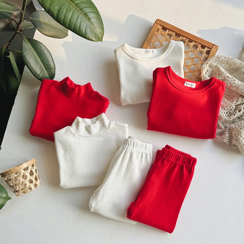 Autumn and Winter Keep Warm Elastic Red Home Wear Suit Unisex Baby Pajamas Basic Set Suit Christmas Outfit Clothes
Autumn and Winter Keep Warm Elastic Red Home Wear Suit Unisex Baby Pajamas Basic Set Suit Christmas Outfit Clothes