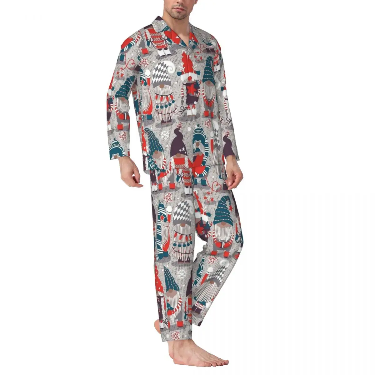 Christmas Gnomes Sleepwear Autumn Cute Santas Casual Oversize Pajama Sets Man Long-Sleeve Lovely Night Design Nightwear
Christmas Gnomes Sleepwear Autumn Cute Santas Casual Oversize Pajama Sets Man Long-Sleeve Lovely Night Design Nightwear
