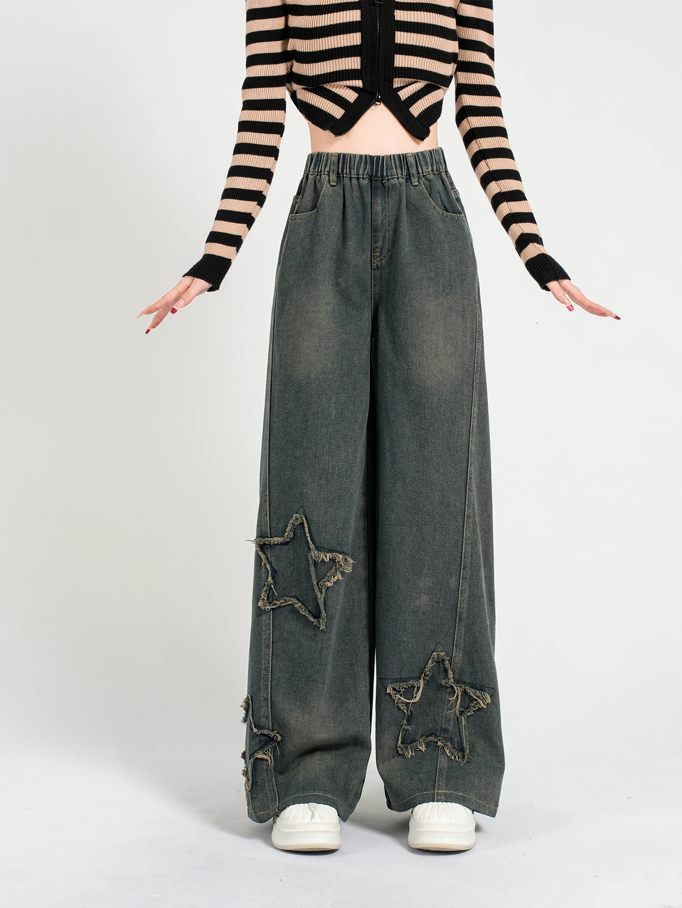 Girls' Fashion Star Wash Jeans - Retro Loose Straight Leg Denim Pants, Versatile & Casual
Girls' Fashion Star Wash Jeans - Retro Loose Straight Leg Denim Pants, Versatile & Casual