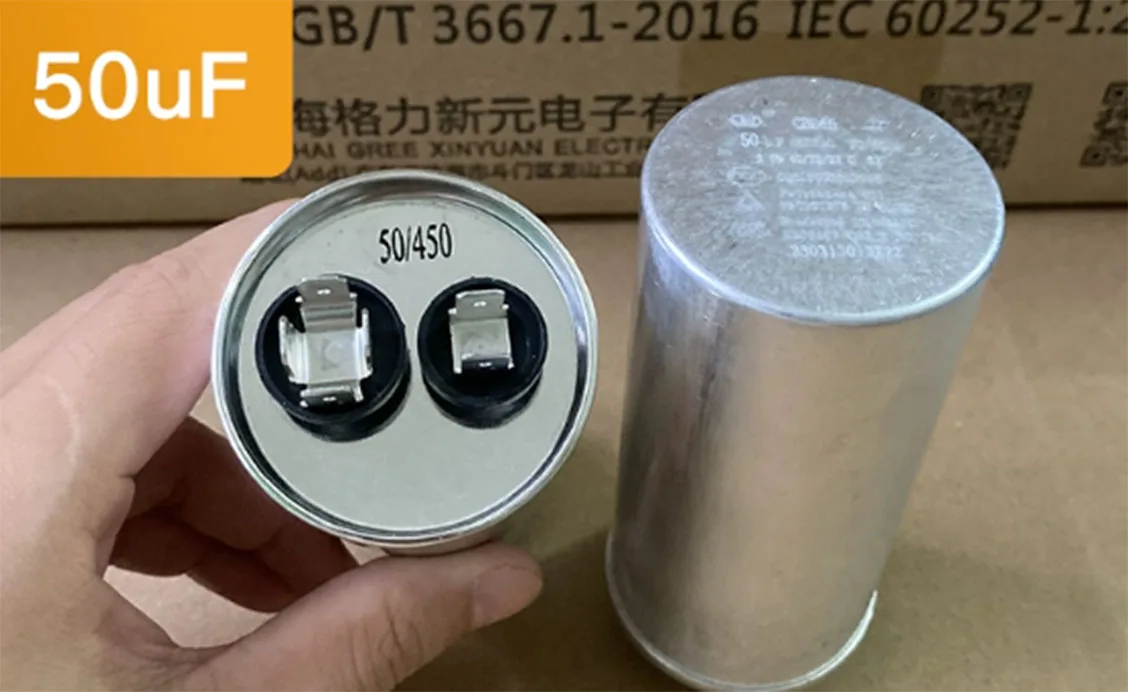 CBB65 450V50UF Оригинальный бренд jd Gree Конденсатор запуска компрессора кондиционера Новый конденсатор двигателя переменного тока
CBB65 450V50UF Оригинальный бренд jd Gree Конденсатор запуска компрессора кондиционера Новый конденсатор двигателя переменного тока