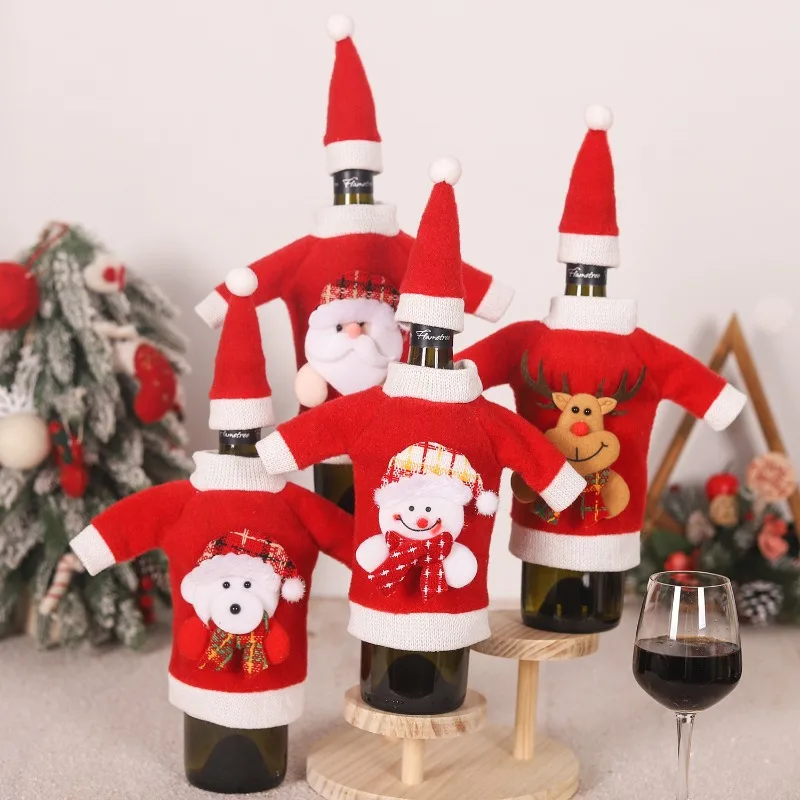 4pcs Christmas Wine Bottle Cover, Christmas Sweater Wine Bottle Cover for Holiday Xmas Party Decorations
4pcs Christmas Wine Bottle Cover, Christmas Sweater Wine Bottle Cover for Holiday Xmas Party Decorations
