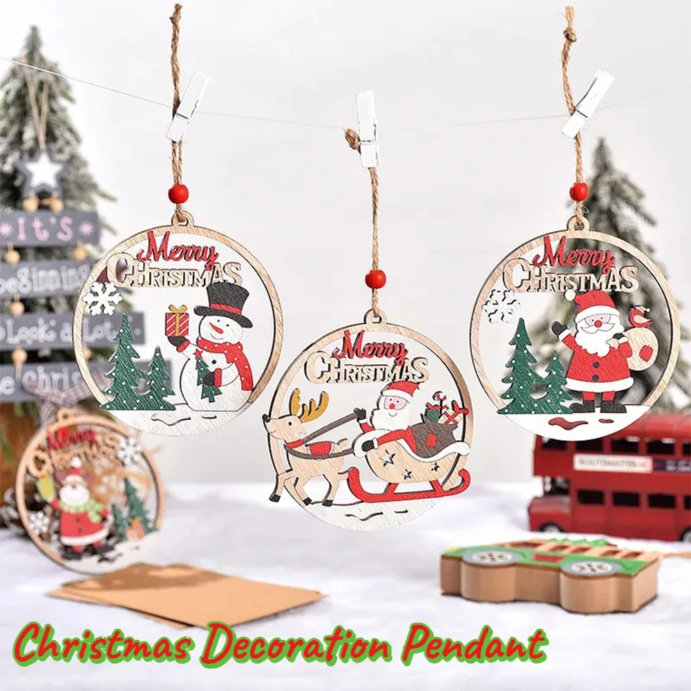1PC Christmas Wooden DIY Hanging Ornaments Santa Reindeer Wooden Pendant Christmas Tree Decorations Xmas Party Home Decorations
1PC Christmas Wooden DIY Hanging Ornaments Santa Reindeer Wooden Pendant Christmas Tree Decorations Xmas Party Home Decorations