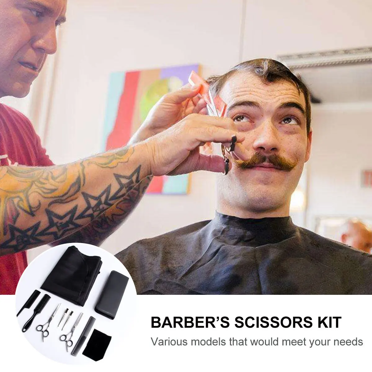 Набор ножниц для стрижки волос, устойчивых к ржавчине, для прямой и текстурированной стрижки, черные
Набор ножниц для стрижки волос, устойчивых к ржавчине, для прямой и текстурированной стрижки, черные