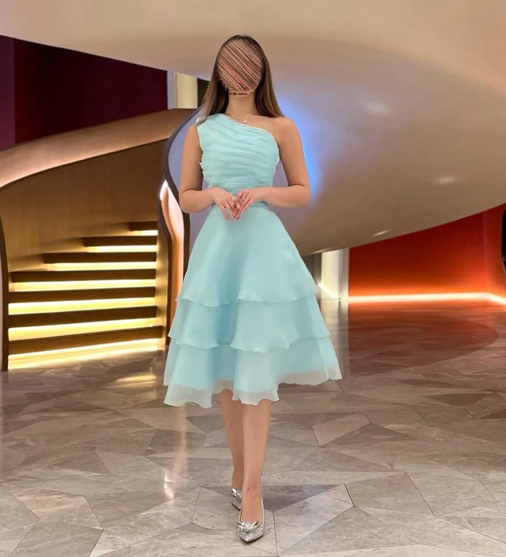 Welove Customized One Shoulder Evening Dress Tiered A Line Prom Dress Pleated Short Cocktail Party Dress
Welove Customized One Shoulder Evening Dress Tiered A Line Prom Dress Pleated Short Cocktail Party Dress