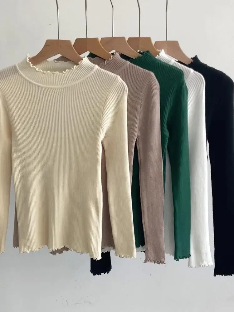 Mock Neck Clothes Knitted Woman Sweaters Pullovers Autumn Winter Basic Women's Jumper Slim Somen's Sweater Pull Long Sleeve
Mock Neck Clothes Knitted Woman Sweaters Pullovers Autumn Winter Basic Women's Jumper Slim Somen's Sweater Pull Long Sleeve