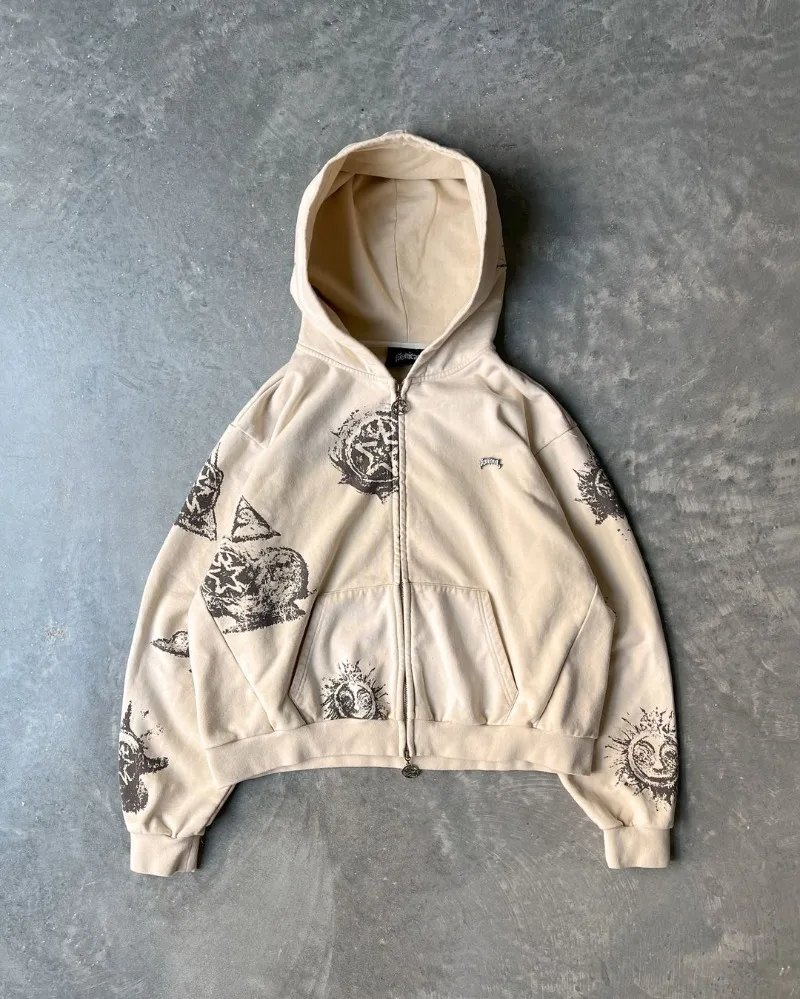 Y2k High Street Fashion Brand Retro Casual Cartoon Print Oversized Hoodie Men Harajuku Hip-hop Rock Zipper Sweatshirt Women
Y2k High Street Fashion Brand Retro Casual Cartoon Print Oversized Hoodie Men Harajuku Hip-hop Rock Zipper Sweatshirt Women