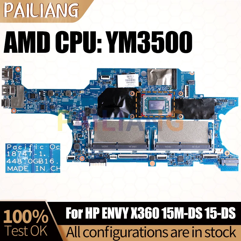 For HP X360 15M-DS 15-DS Notebook Mainboard 18747-1 YM3500 L53874-601 Laptop Motherboard Full Tested
For HP X360 15M-DS 15-DS Notebook Mainboard 18747-1 YM3500 L53874-601 Laptop Motherboard Full Tested