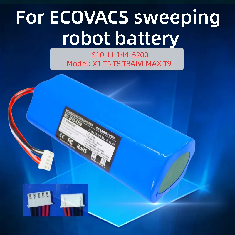 S10-LI-144-5200 14.4V 5200mAh For ECOVACS Robotic Vacuum Cleaner Replacement For X1 T5 T8 T8AIVI MAX T9 POWER Part
S10-LI-144-5200 14.4V 5200mAh For ECOVACS Robotic Vacuum Cleaner Replacement For X1 T5 T8 T8AIVI MAX T9 POWER Part