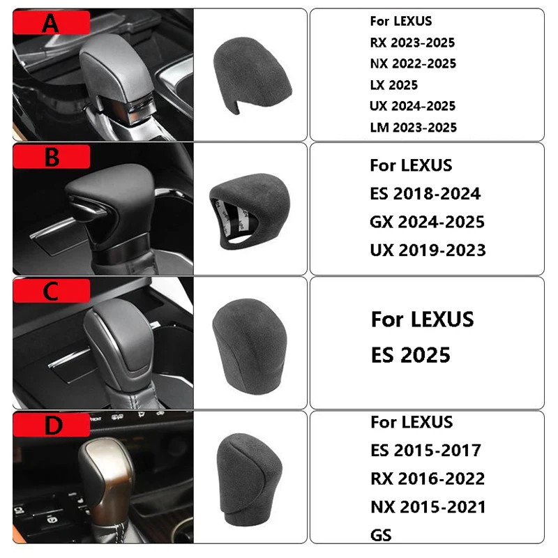 For LEXUS RX NX LX UX LM ES GX UX GS Car Gear Shift Knob Cover Auto Accessories Interior Trim Suede Protector
For LEXUS RX NX LX UX LM ES GX UX GS Car Gear Shift Knob Cover Auto Accessories Interior Trim Suede Protector