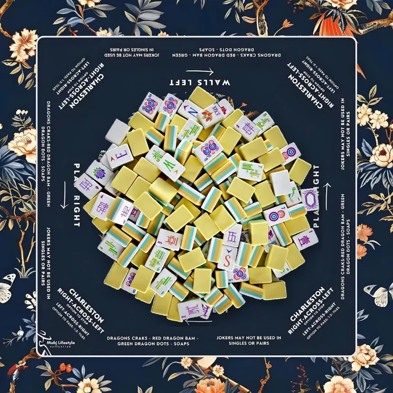 1-1/4-inch 4-layer engraved pattern American mahjong set, 160 pieces of acrylic mahjong and lemon chiffon petals pink cushion
1-1/4-inch 4-layer engraved pattern American mahjong set, 160 pieces of acrylic mahjong and lemon chiffon petals pink cushion