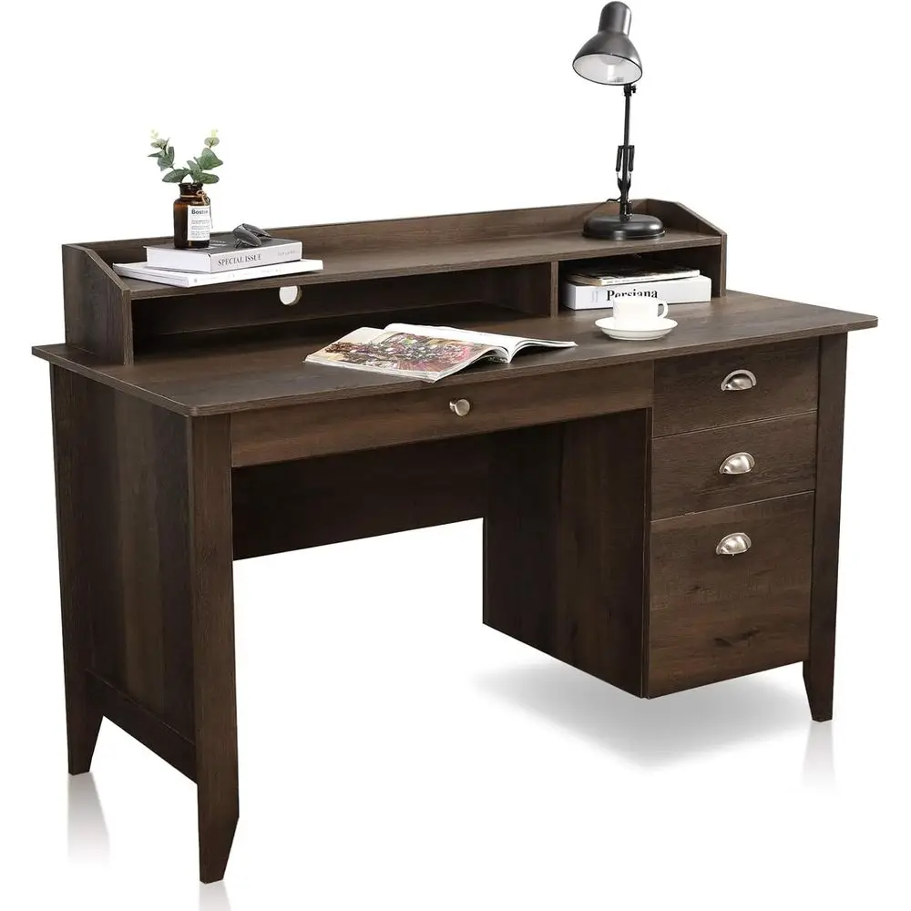 Винтажный письменный стол 53 для домашнего офиса с отсеком для ноутбука, верхней полкой и выдвижными ящиками для спальни или кабинета
Винтажный письменный стол 53 для домашнего офиса с отсеком для ноутбука, верхней полкой и выдвижными ящиками для спальни или кабинета